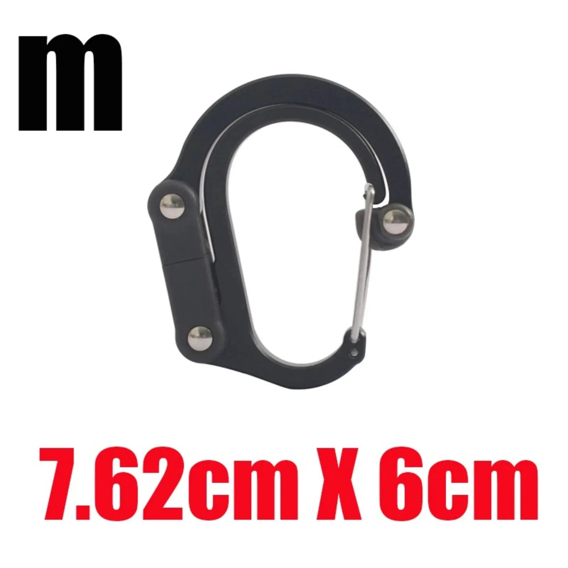 Hybrid Gear Clip Rotating Carabiner Hook, black, non-locking for camping and hiking