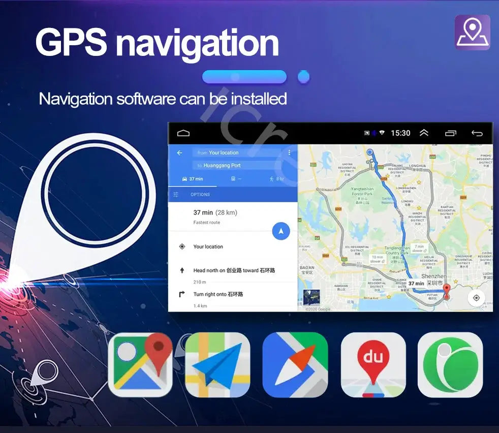 2Din Android car radio head unit for VW/Skoda with GPS navigation and CarPlay, universal multimedia by Simples Market