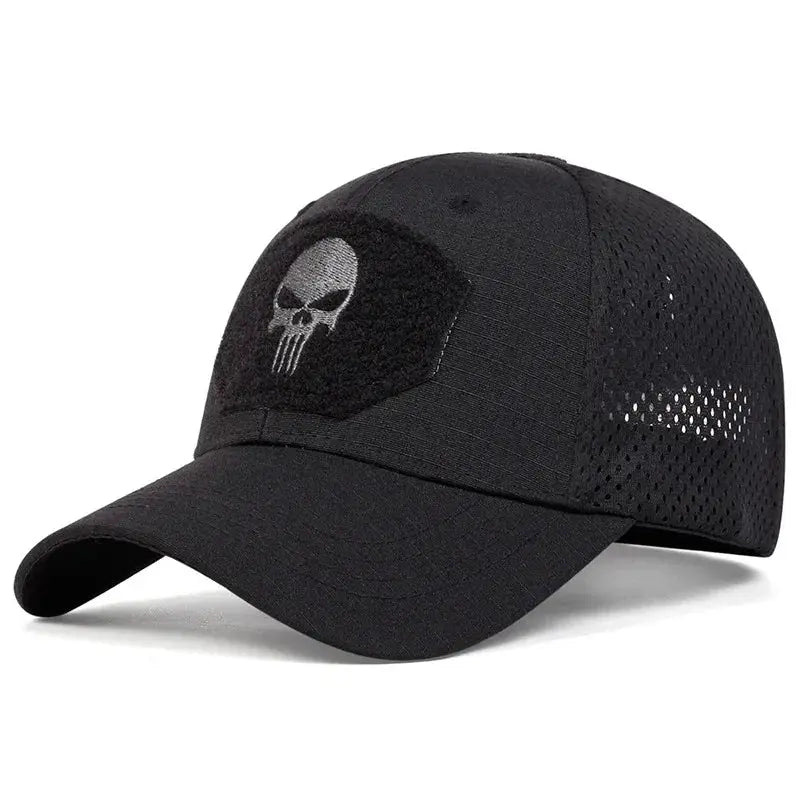 2025 Skull Embroidered Patch Baseball Caps Breathable Adjustable Sun Protection Outdoor Casual Hats For Spring And Autumn