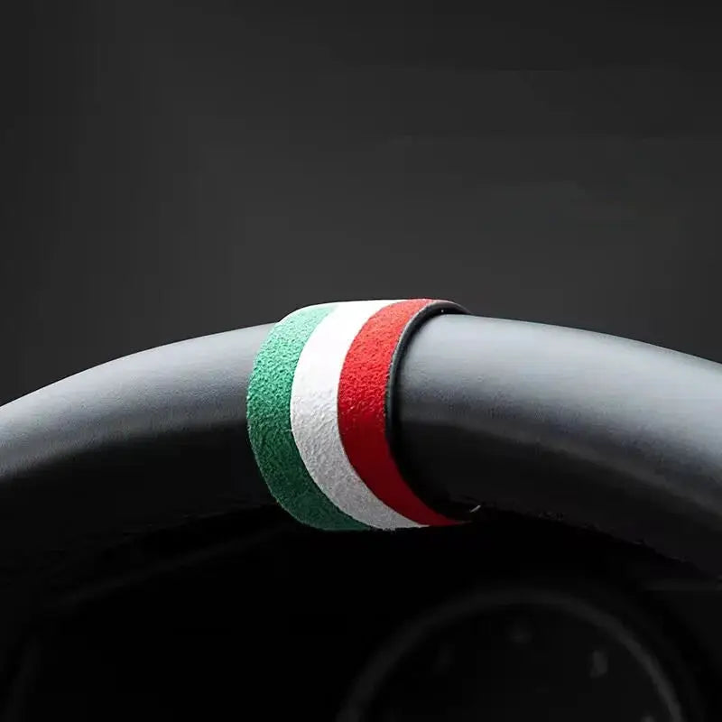 Steering wheel booster band in Italian flag colors with suede texture, Simples Market