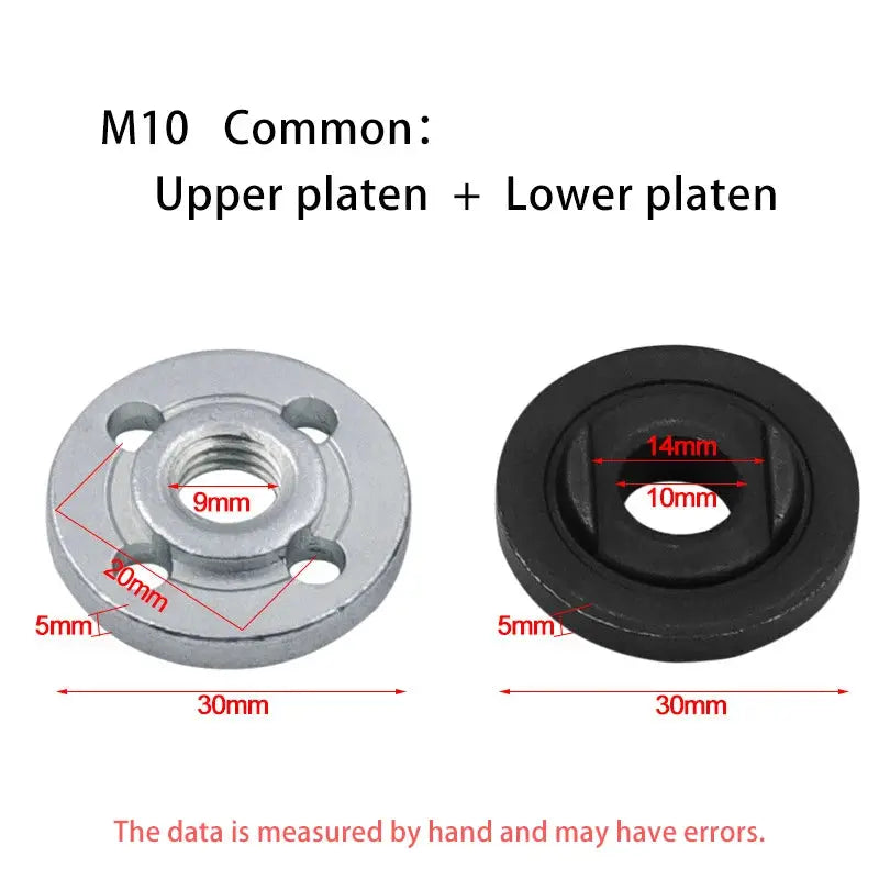 M10 M14 5/8-11 Thread Replacement for Angle Grinder Flange Nut Set Inner Outer Pressure Plate