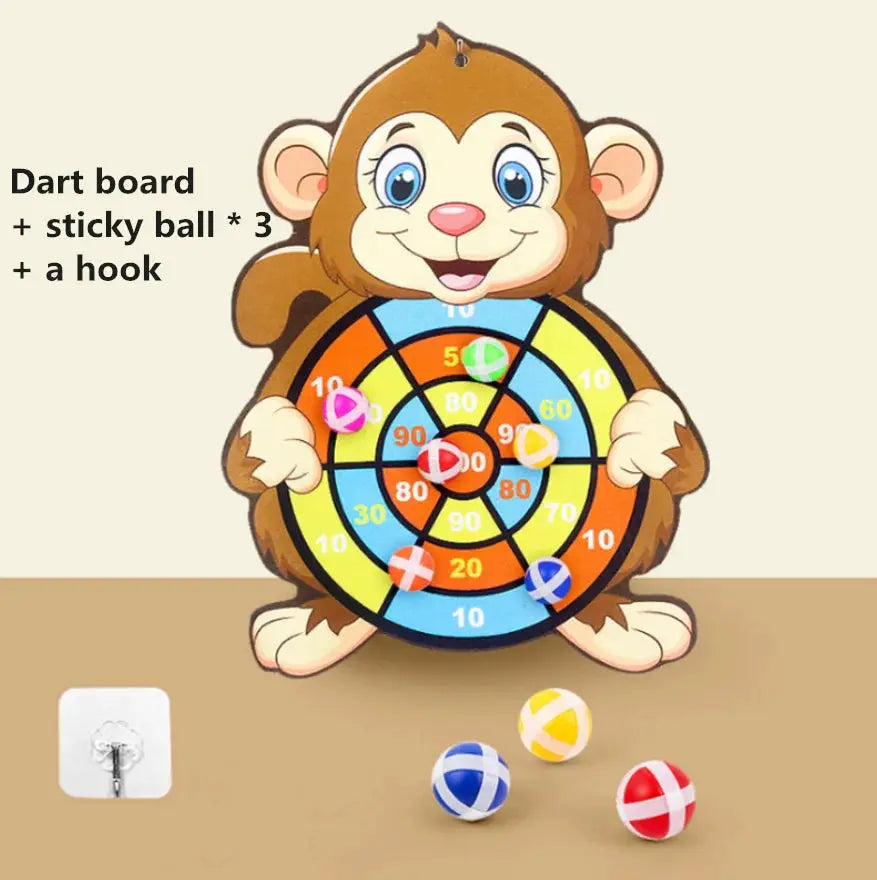 Montessori Cartoon Animal Dart Board Sticky Ball Toy For 2 To 4 Year Old Kids Family Educational Fun