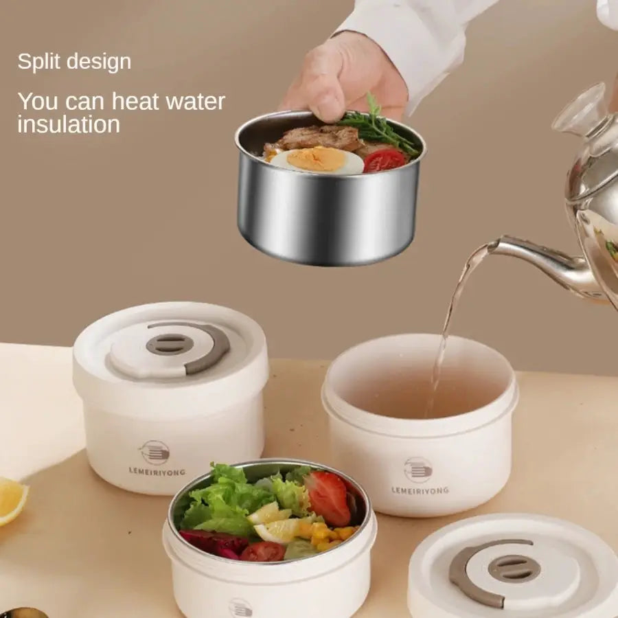 Portable Insulated Stainless Steel Lunch Box Set With Stackable Bento Compartments For Fresh All Day Meals