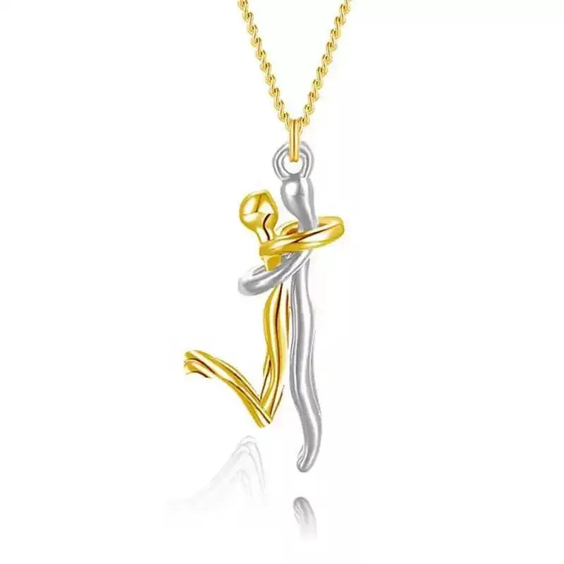 Two Tones Hug Necklace Detachable Mother And Child Pendant DIY Love Jewelry For Family And Special Occasions Gift
