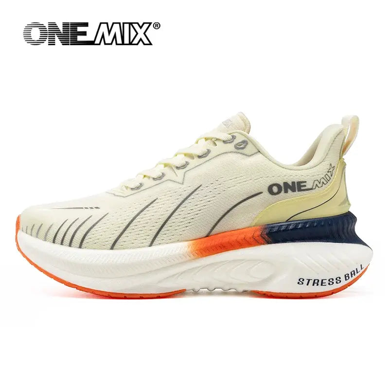 ONEMIX Cushioning Running Shoes For Men And Women Heavy Runners Lace Up Non Slip Outdoor Athletic Sneakers