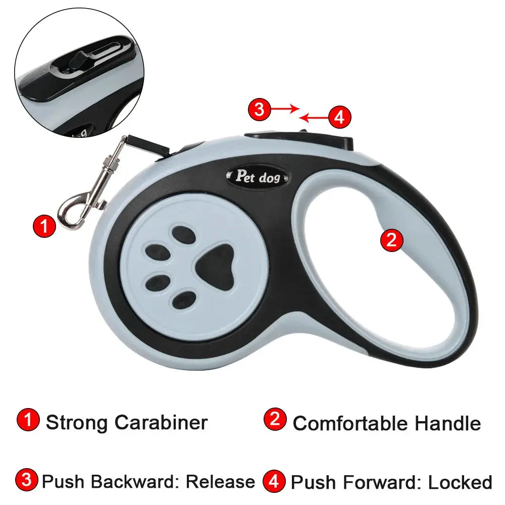 3m 5m Nylon Pet Dog Leash Automatic Retractable Extending Rope For Small And Large Dogs Cats