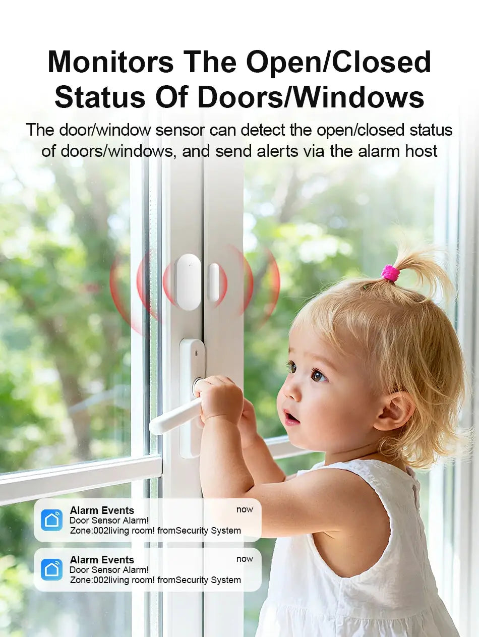 PGST WiFi 2G GSM Home Automation Alarm Kit by Simples Market; white door/window sensors and PIR motion sensor, Tuya compatible