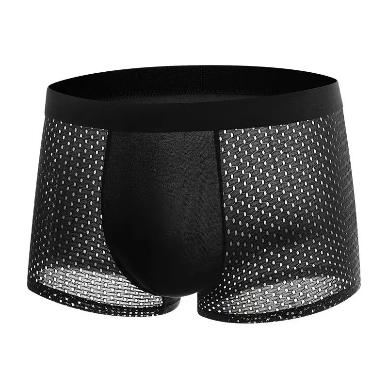 Summer Lightweight Mens Breathable Ice Silk Boxer Shorts 4 Pack