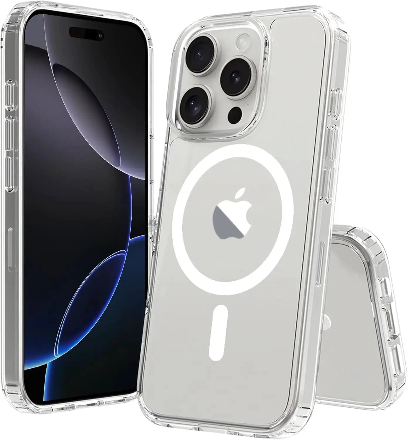 Transparent MagSafe iPhone case for 17/16 Pro Max, clear back cover by Simples Market