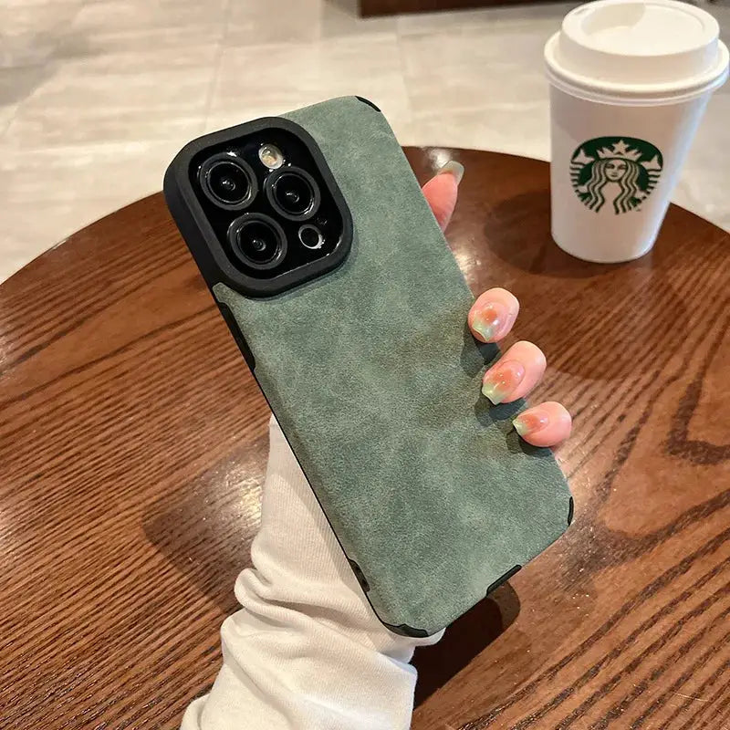 Fashion Matte Leather Silicone Case For iPhone 14 Plus 12 13 Mini 11 16 15 Pro Max 17 Pro Max Lens Protection