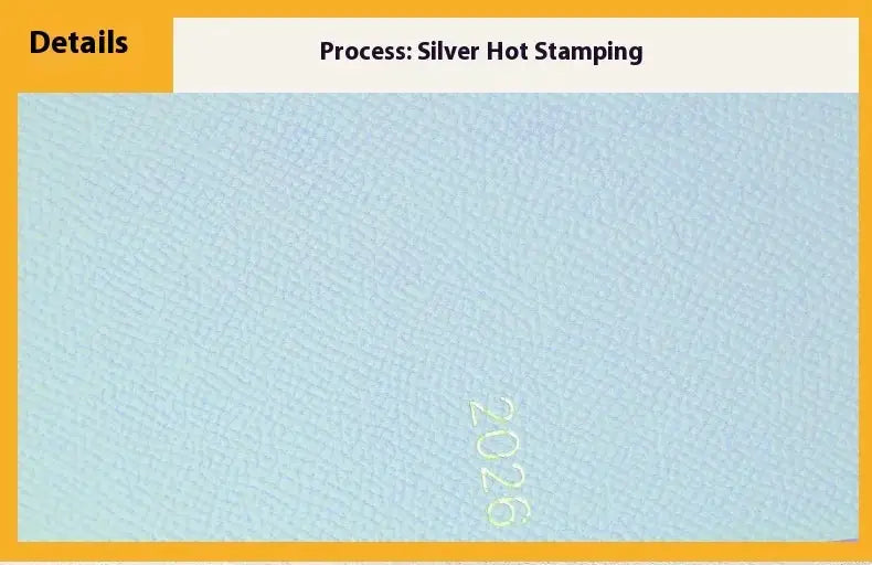 Kinbor weekly planner pocket-size notebook with light blue cover and 2026 embossing