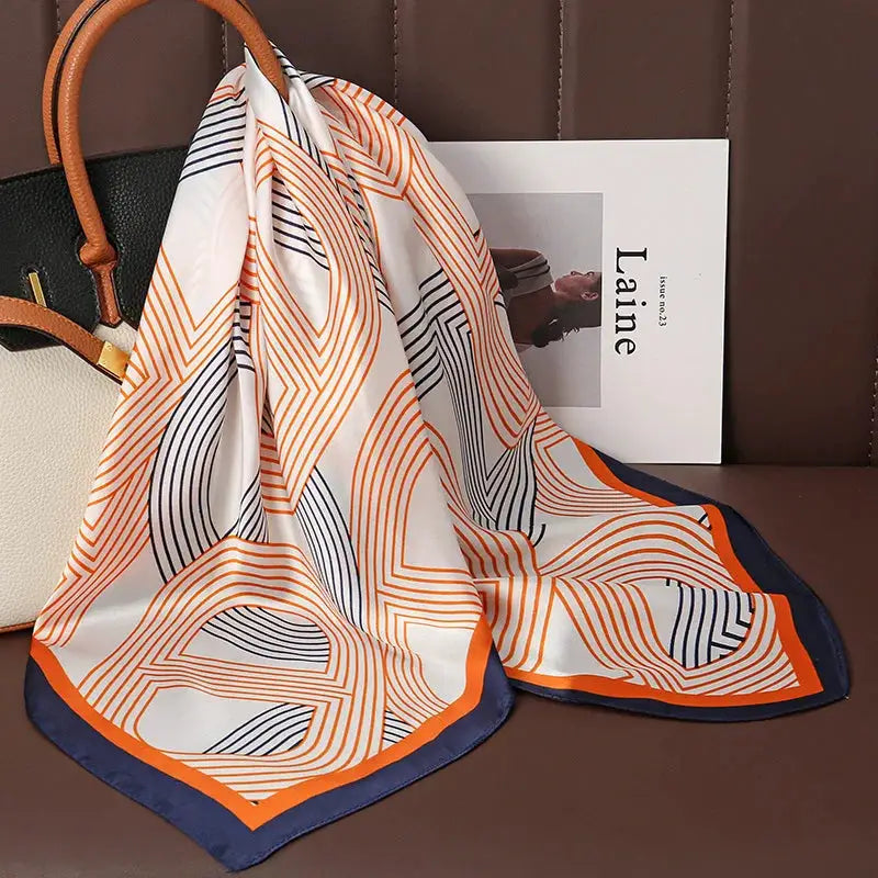 Luxe Silk Satin Square Scarf Silk Feel Finish Versatile Fashion Wrap For Shawl Hijab Neckerchief Hair Ribbon Headband