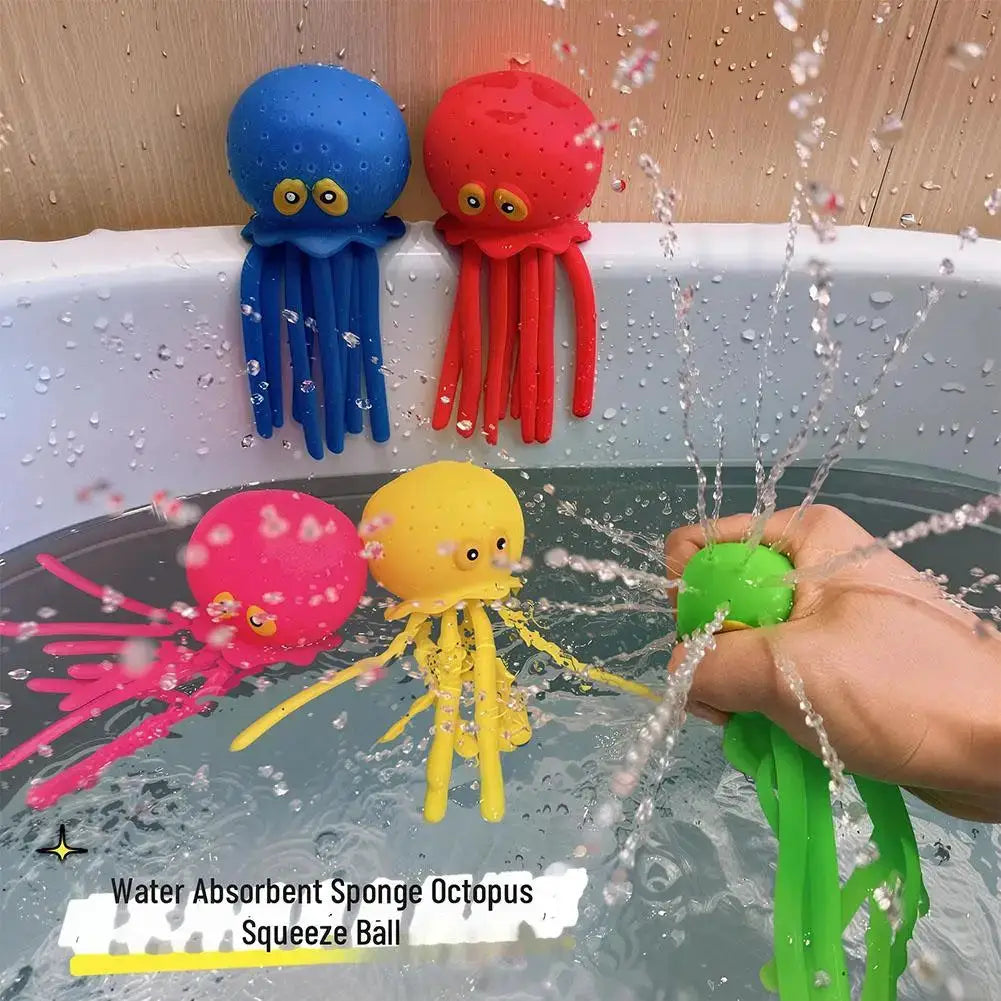 Baby Bath Toys Sponge Water Absorbing Octopus Squeezing Stress Relief Toy For Children Summer Water Play