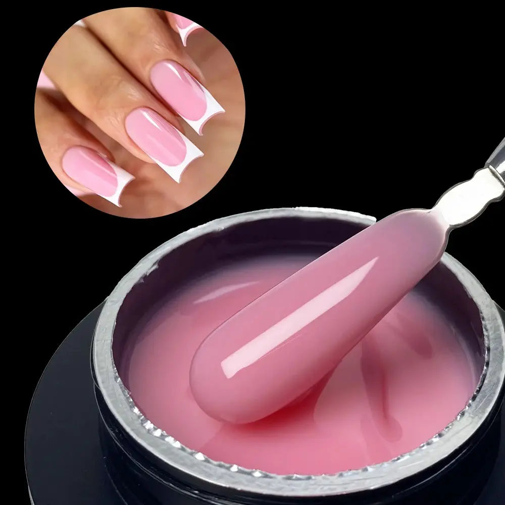 Jillnails 50g Self Leveling Medium Gel Milky Pink White Builder For Easy Shaping Without Running Into Cuticles