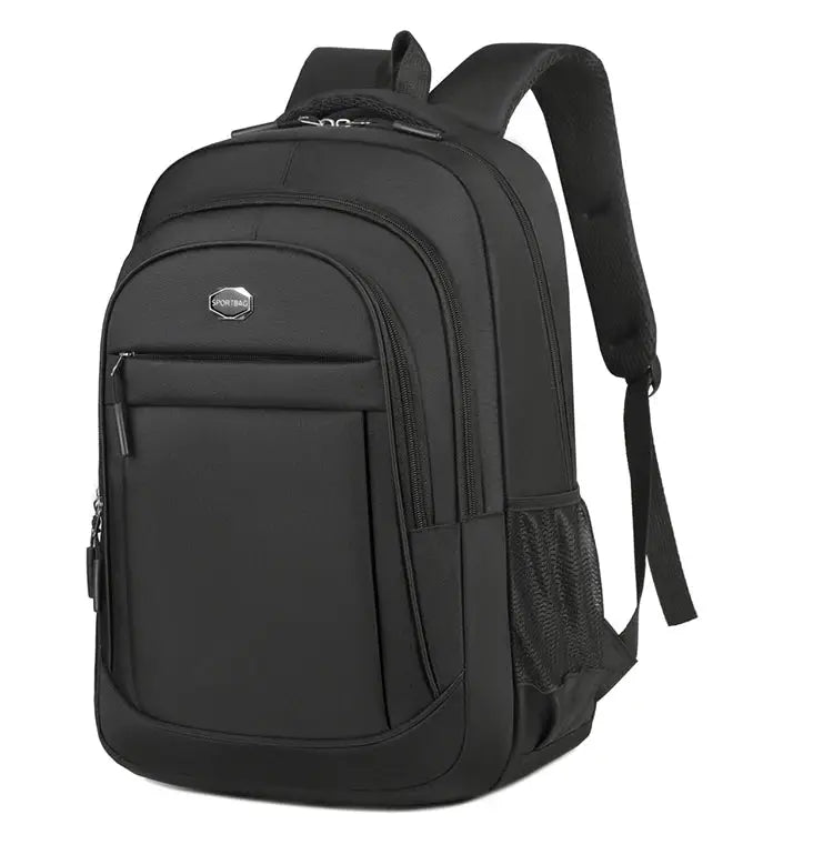 Backpack by Simples Market, black, large-capacity bag for travel, office, school, and commuting