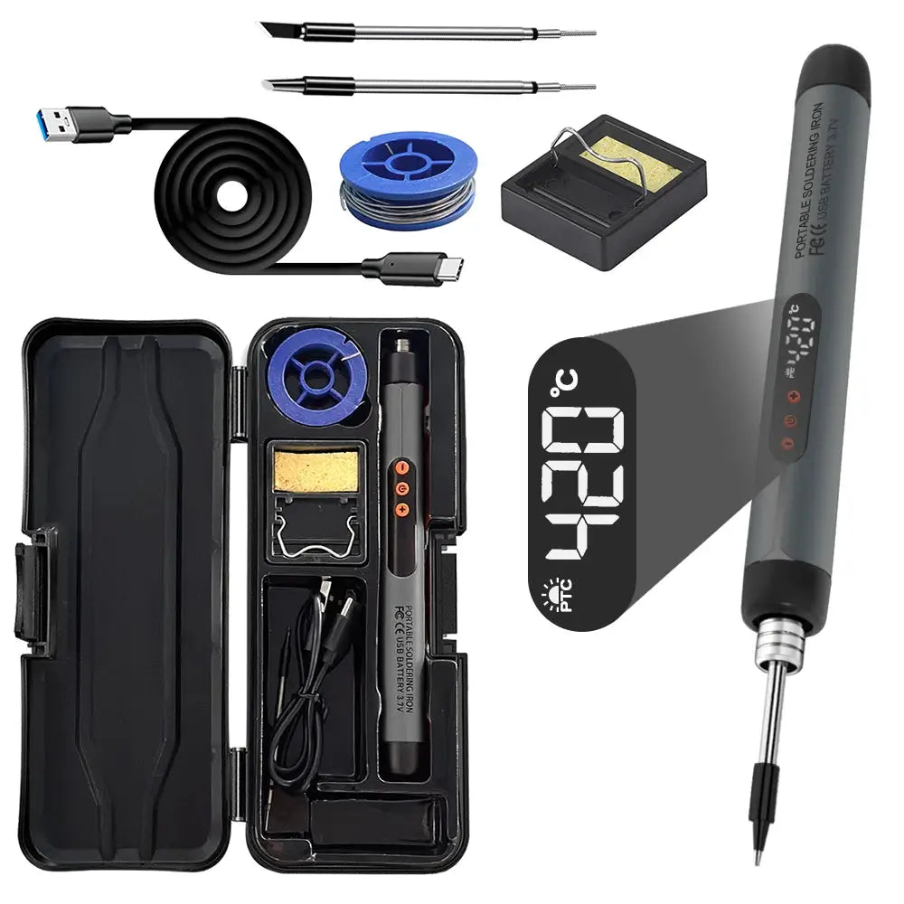 USB Soldering Iron Mini Portable Soldering Tool With Type C Charging 800mAh Battery Adjustable Temperature For DIY Use