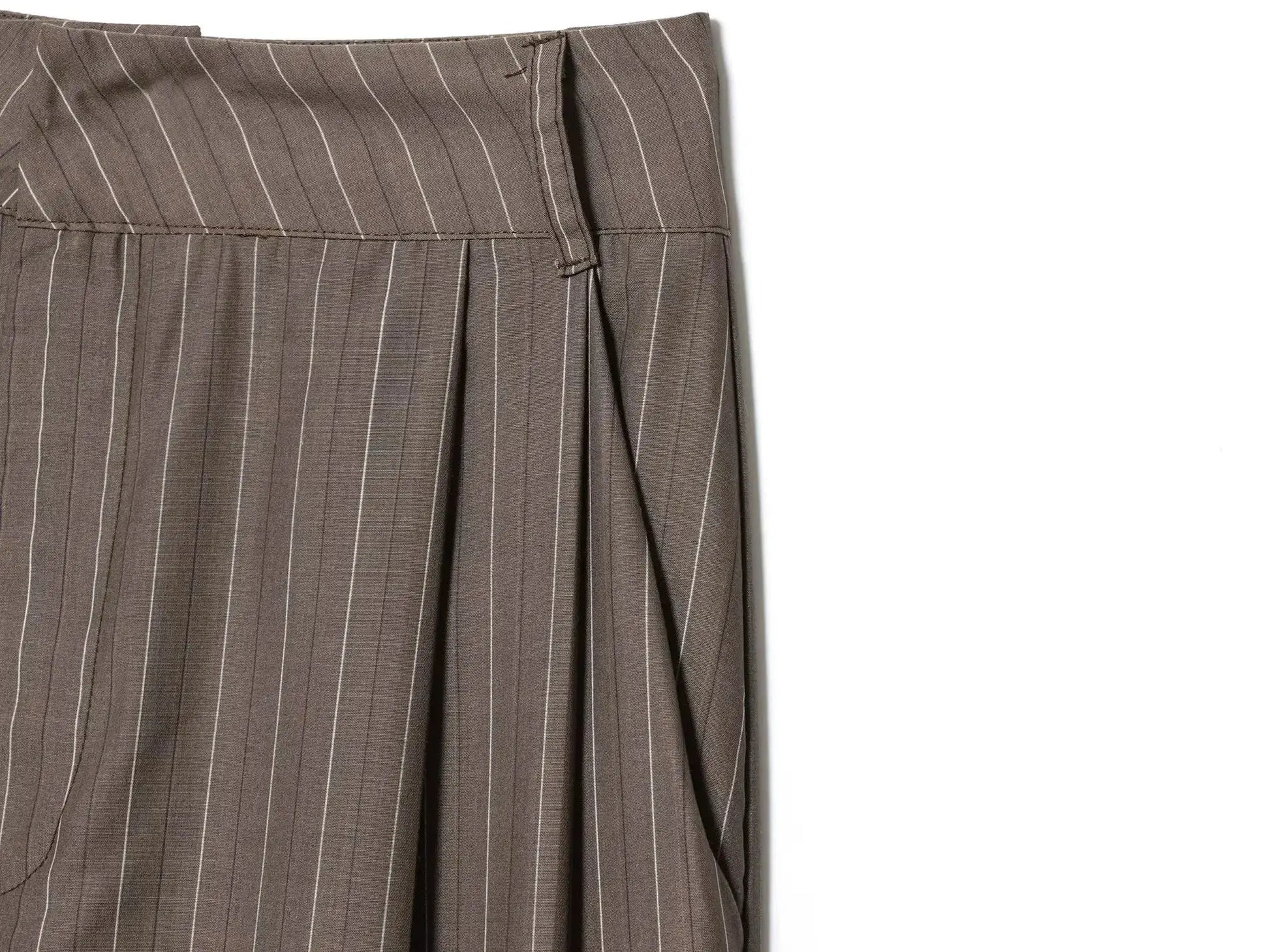 KONDALA brown pinstripe wide-leg office pants from Simples Market