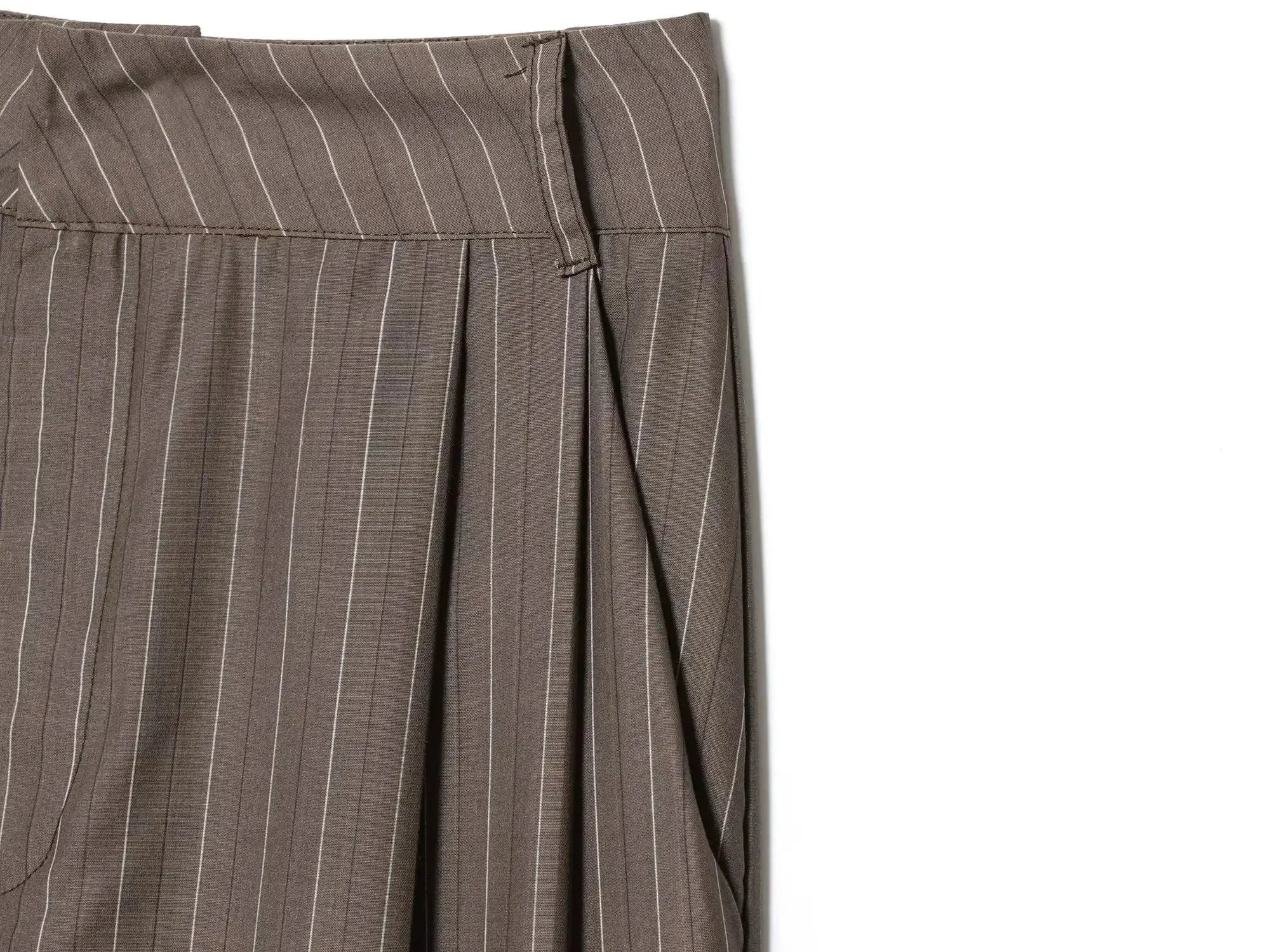 KONDALA brown pinstripe wide-leg office pants from Simples Market