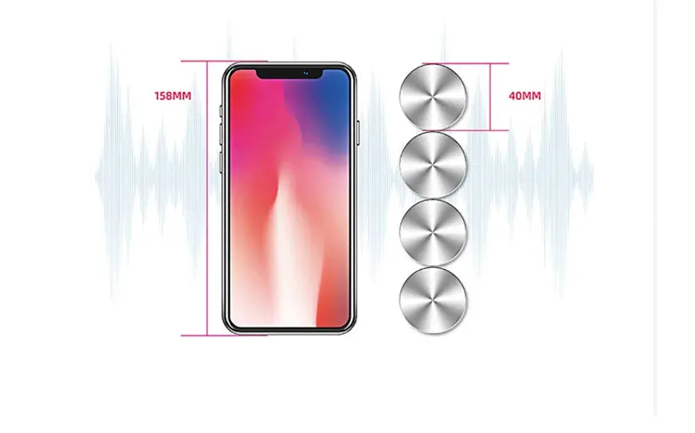 Bone conduction Bluetooth speaker Simples Market with four circular drivers shown beside a smartphone