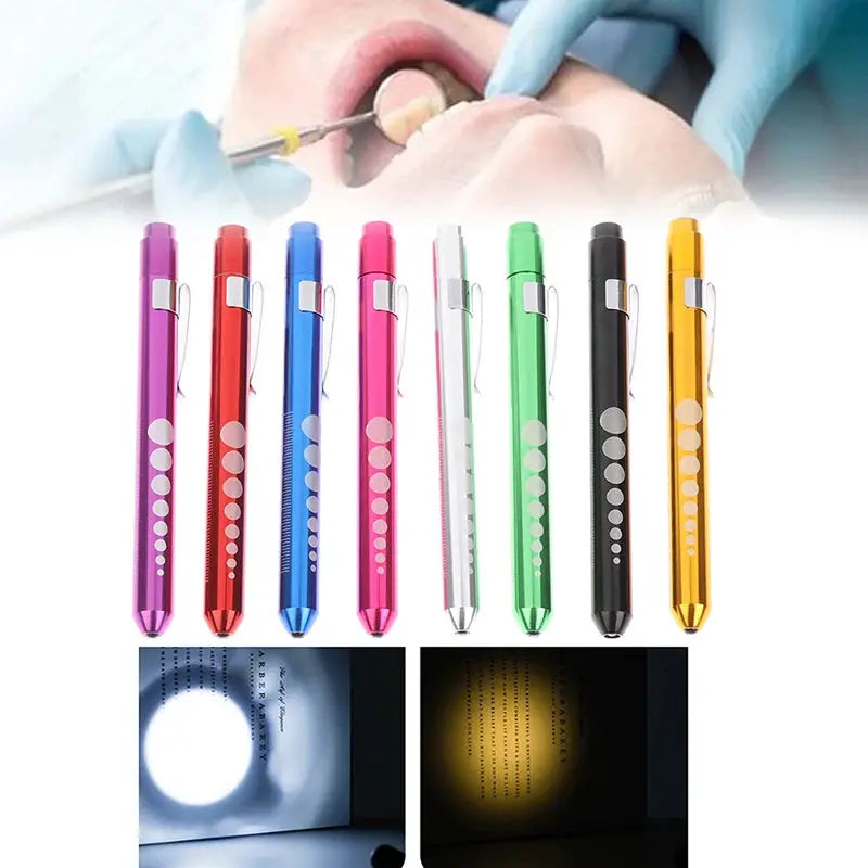 Medical Pen Light With Pupil Gauge Measurements LED Illumination Portable Aluminum Alloy Body Pocket Clip
