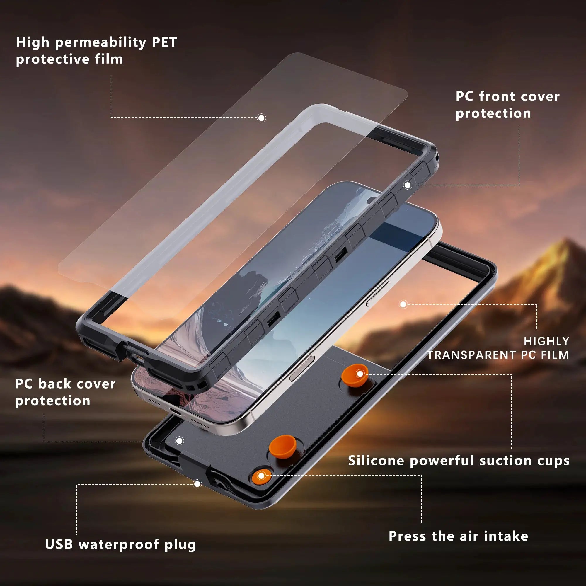 Shellbox Waterproof Phone Case 6.9 Inch Universal Touch Screen IP68 Underwater Dust And Drop Protection