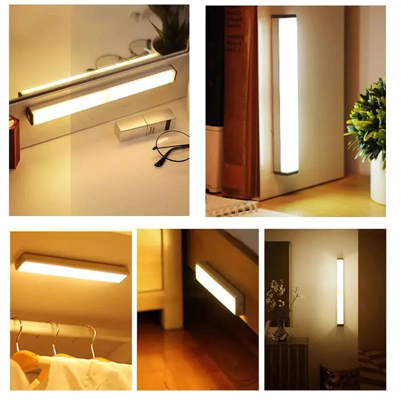 NovaBright Wireless Rechargeable Motion Sensor LED Night Light Type C Charging for Cabinets Wardrobes Staircase Light