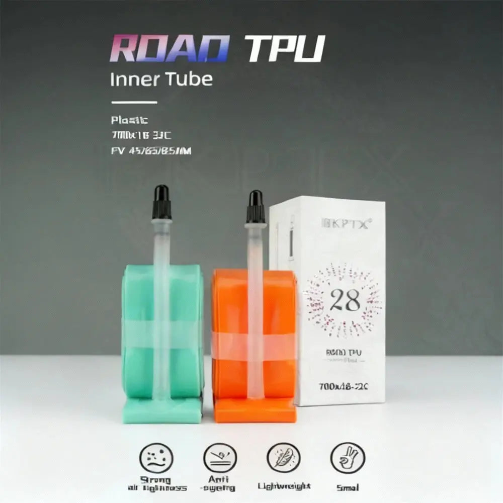 BKPTX Green Orange TPU Inner Tube 700X18-32 Road Bike Presta Valve 65mm Length 28g