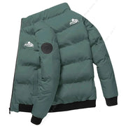 Parker down jacket, men's teal puffer coat, Simples Market, thick warm waterproof windbreaker