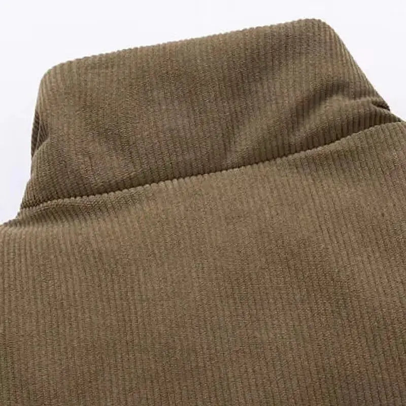 Men's puffer jacket collar in brown corduroy by Simples Market