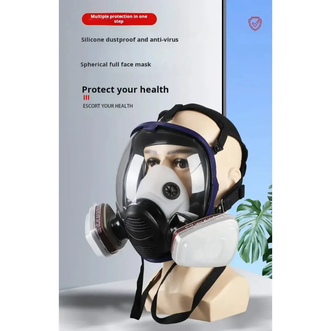 Full Face Gas Mask With Silicone Seal For Welding And Chemical Handling Dust Protection Fire Resistant Respirator