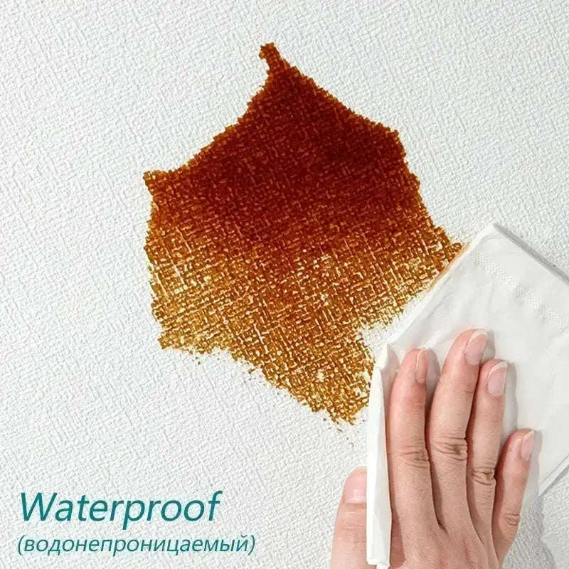 Self-Adhesive 3D Linen Foam Wall Sticker in brown gradient, moisture-proof PVC wallpaper