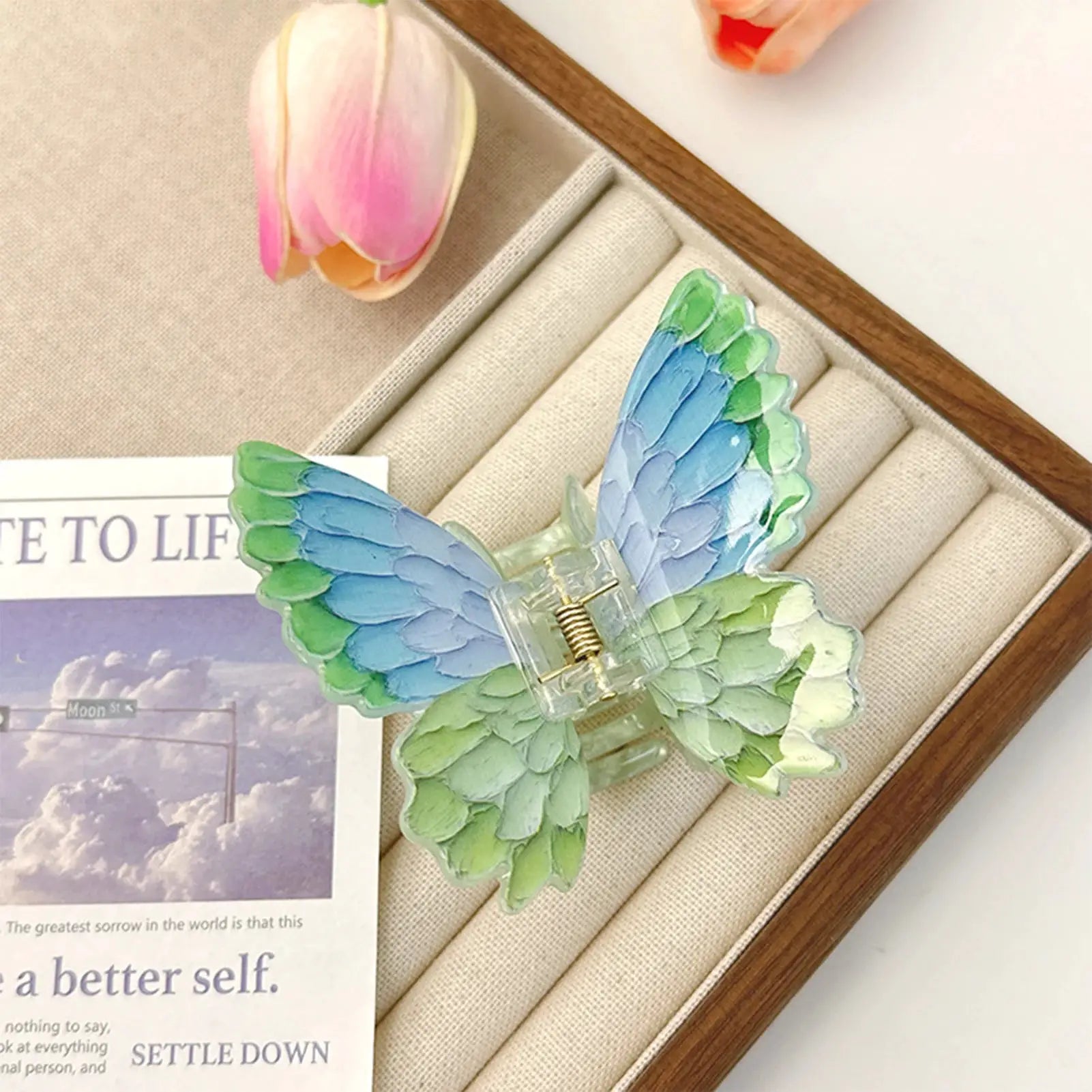 Colorful Butterfly Hair Clips For Women And Girls Pearlescent Fairy Gripper Clips Beach Summer Accessories