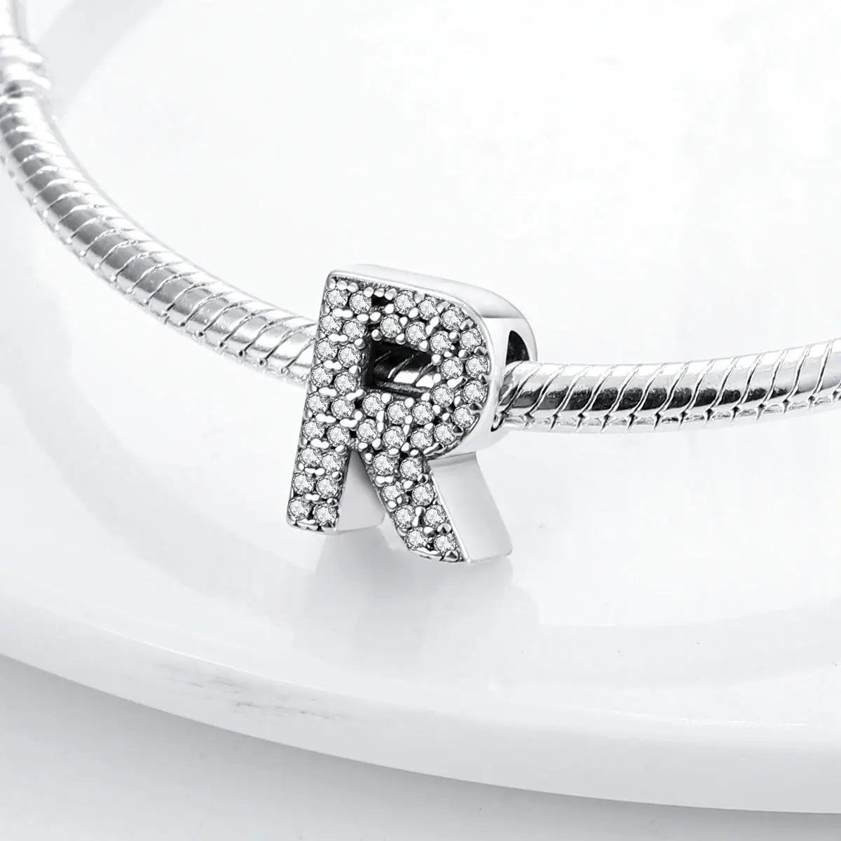 26 Alphabet Beads A To Z 925 Sterling Silver Love Charm Fit Original Bangle Charms Bracelet CZ Zircon Jewelry
