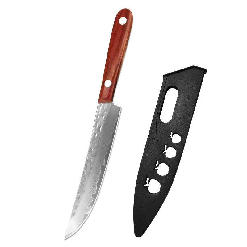 Damascus Steel Paring Knife With Wooden Handle For Precise Slicing Of Meat Vegetables Fruits Kitchen Knife