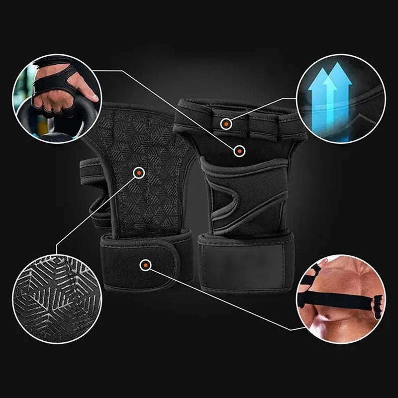 Unisex Training Gloves for Fitness Bodybuilding Weightlifting Gym Enhanced Grip Palm and Wrist Protection