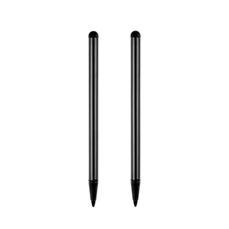 Two black universal capacitive stylus pens, compatible with tablets and phones (2-pack)