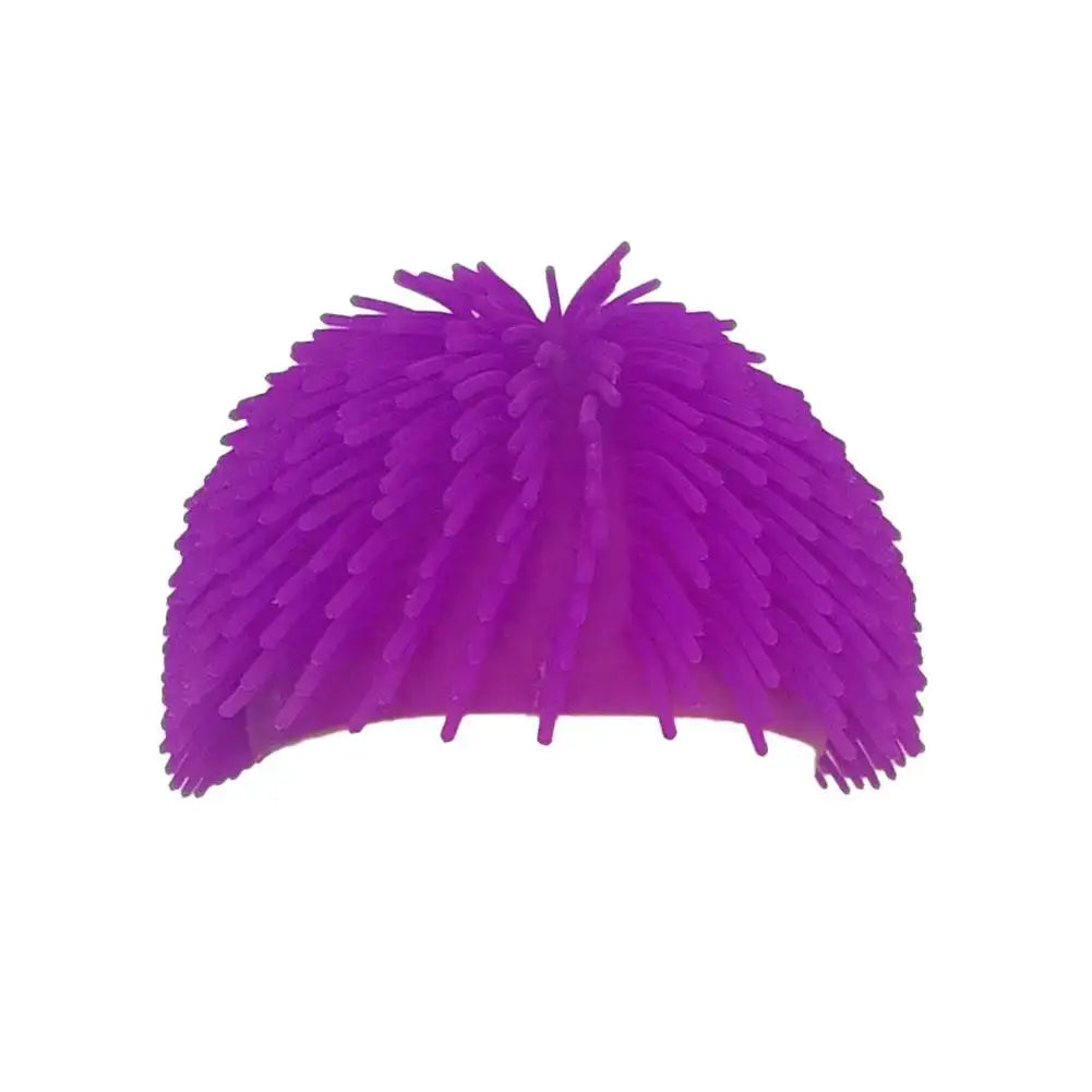 Spiky ball prank hat in purple, soft TPR wig for Halloween cosplay — Simples Market