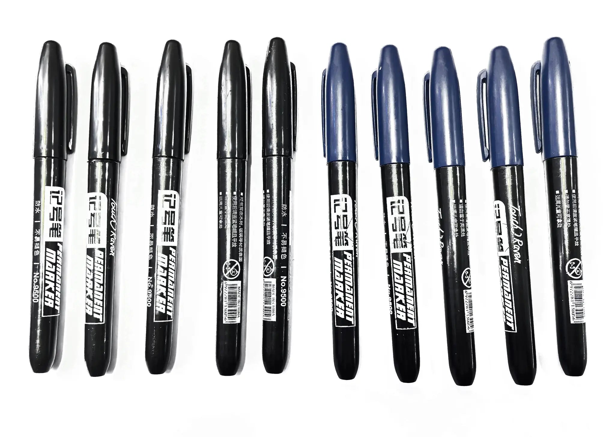 GraphixPro 6Pcs Permanent Marker Pens Set Black Blue Red Waterproof Ink Fine Tips For Manga Drawing