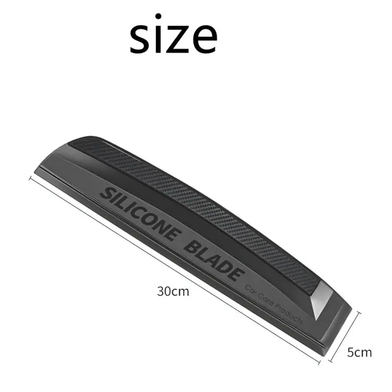 Non-scratch silicone blade squeegee, black, by Simples Market, 30 cm for car wrap and window cleaning