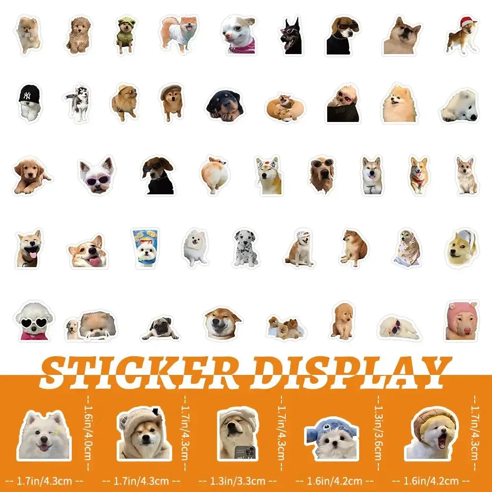 Funny Dog Stickers Cartoon Cute Decals 10 100 1000 Pcs Pack For Laptops Phones Luggage Cars Bikes And More