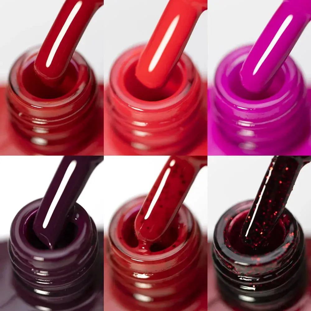 Canni Hema Free Nail Gel Polish Christmas Red Collection Semi Permanent 9ml Long Lasting Shine