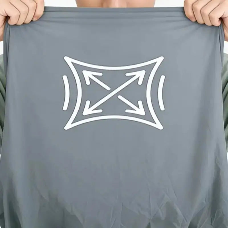 Outdoor Tourism Lightweight Sleeping Bag Liner, gray fabric, single envelope style.