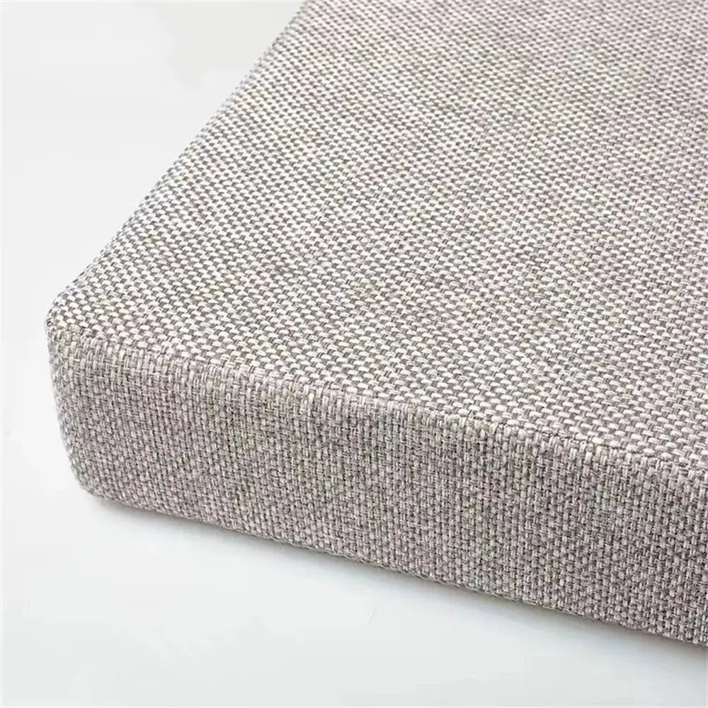 Gray woven square seat cushion for dining chairs, benches, or office chairs
