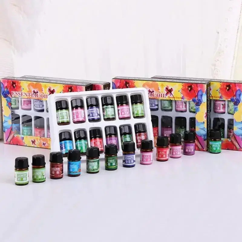 12 Pack 3ml Essential Oils for Diffuser Air Freshener Natural Plant Aromatherapy Fragrance Humidifier