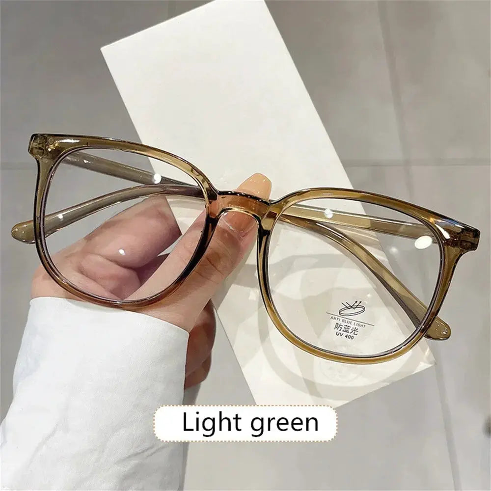 Korean Retro Square Glasses Ultra Light Transparent Frame Eyewear Anti Blue Light For Unisex