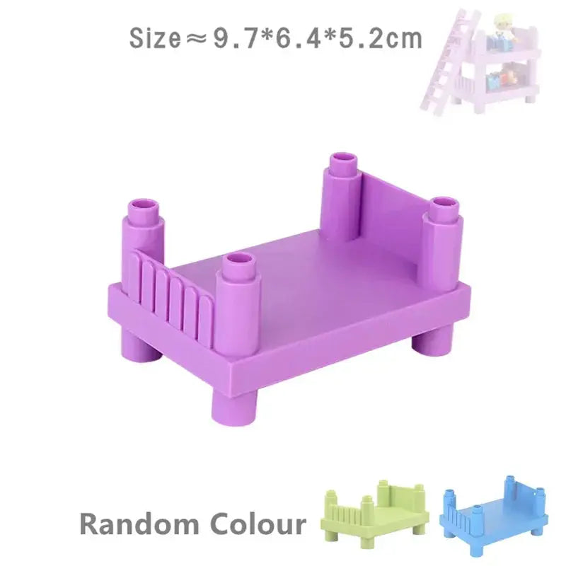 Big Building Blocks Play House Furniture Accessories Indoor Bed Compatible Large Bricks Assemble Toys For Kids Gift