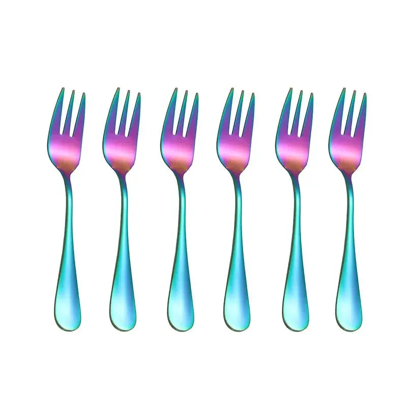 Elegant Set of 6 Stainless Steel Fruit Forks and Dessert Forks for Entertaining Guests