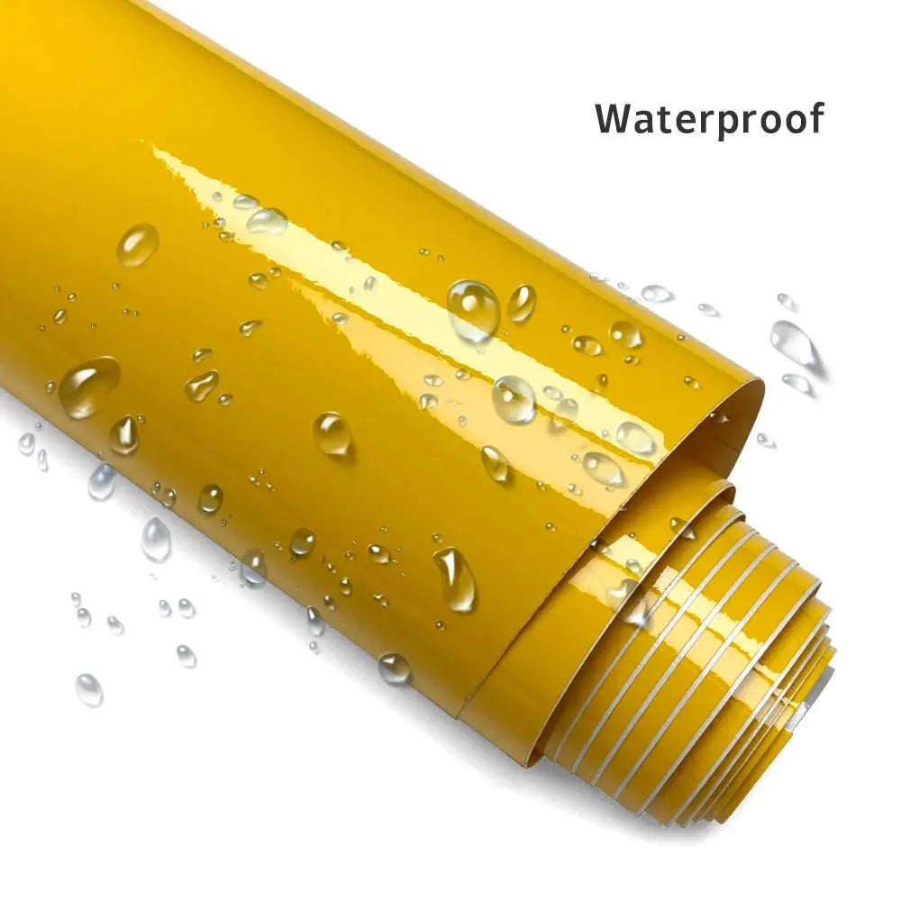 Glossy yellow car wrap vinyl roll, Simples Market, waterproof DIY auto/motorcycle decal film