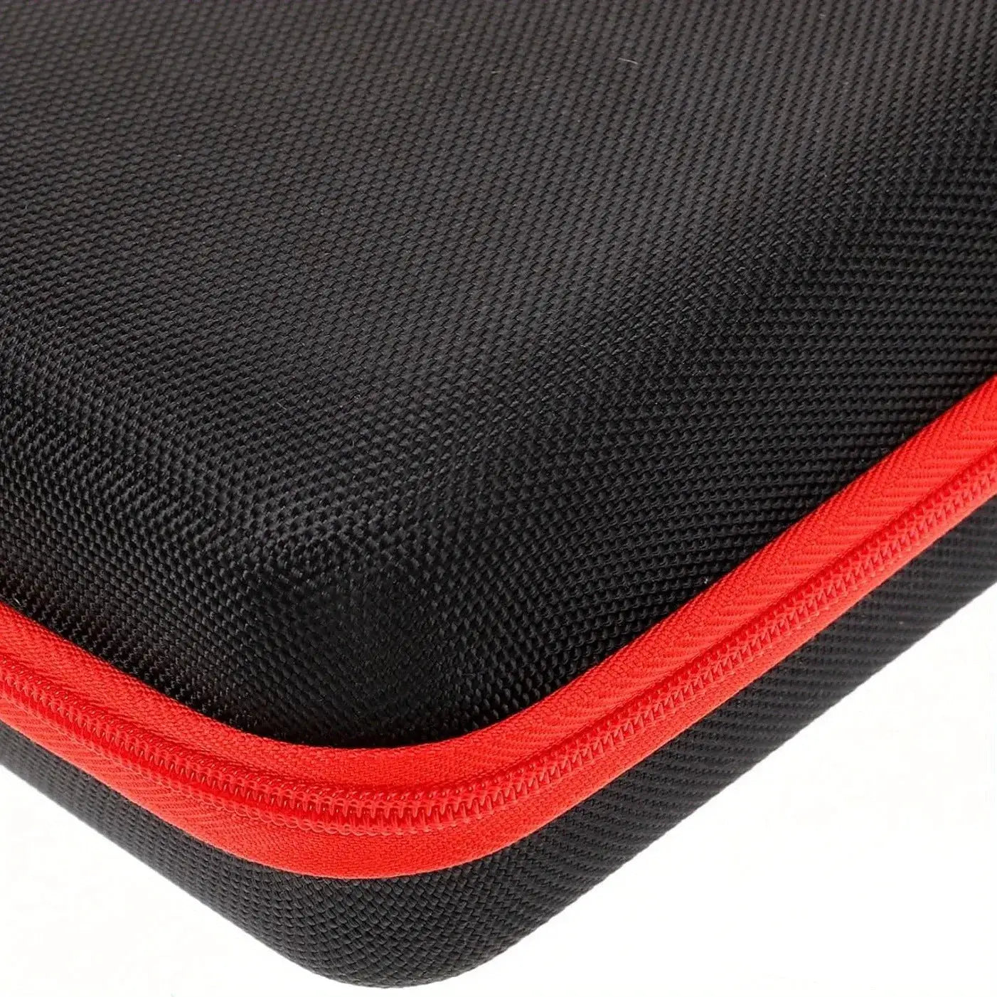 1pc EVA material heavy-duty multi-function tool organizer with red zipper on black fabric