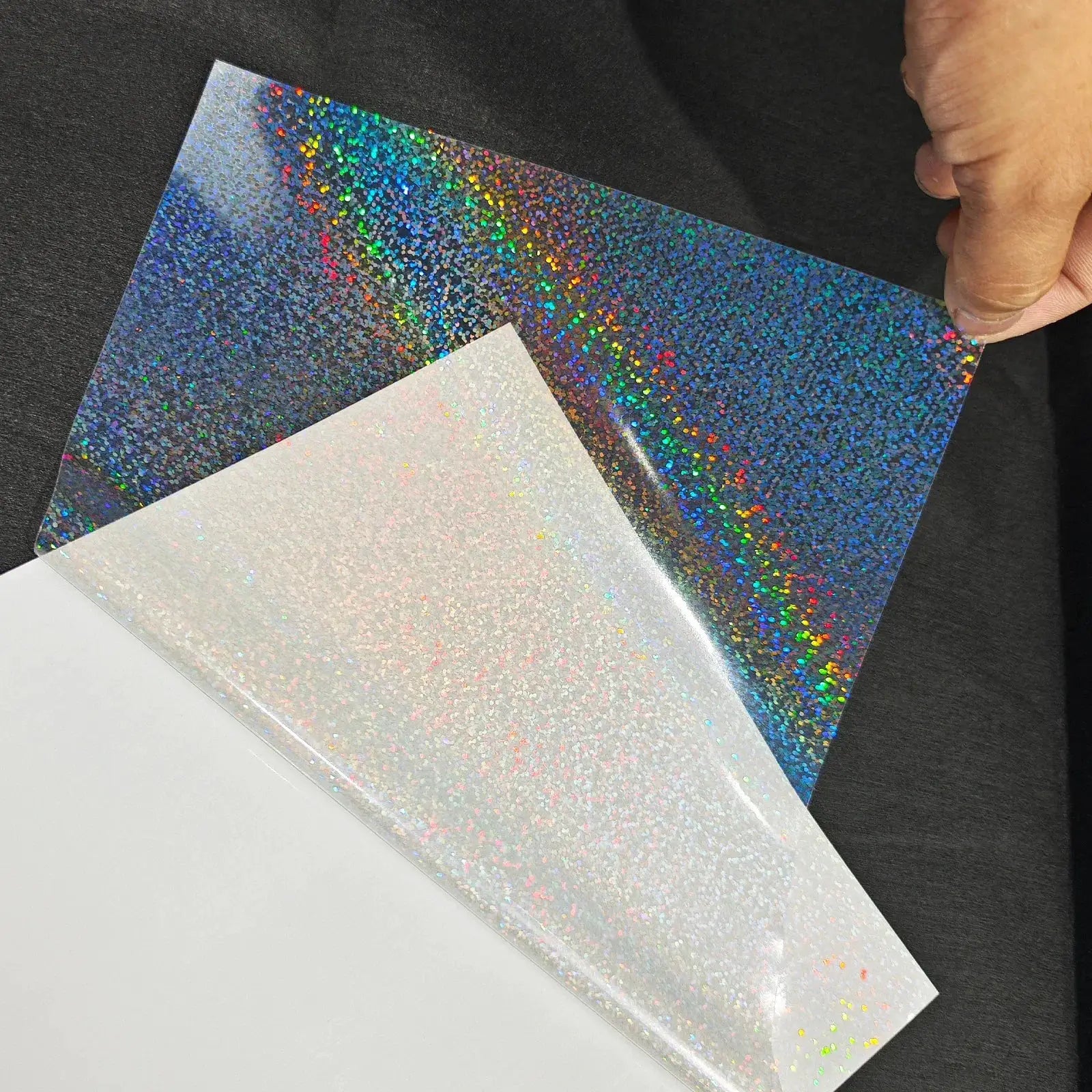 Laminating film sheets by Simples Market, holographic self-adhesive, 4.1x2.9 in, 3 sheets shown